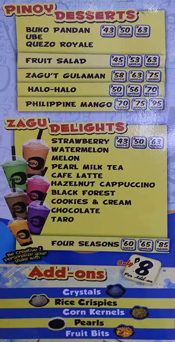 zagu prices|Zagu, Mall of Asia Complex (MOA), Pasay City .